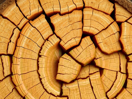 A close up of a tree stump with a cross section photo