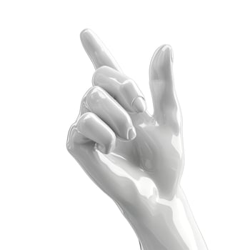 A glistening white hand pointing upwards, symbolizing clarity and direction. photo