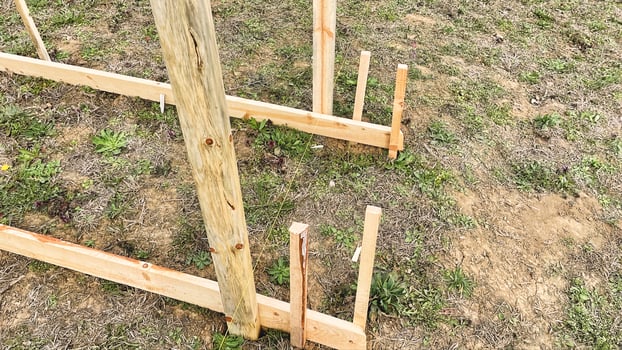 Wood framework under construction for future project photo