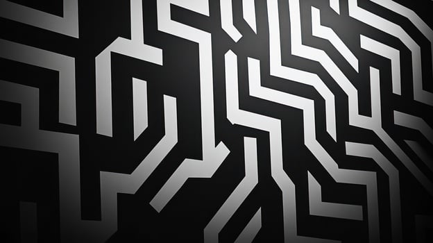 Abstract black and white maze pattern photo
