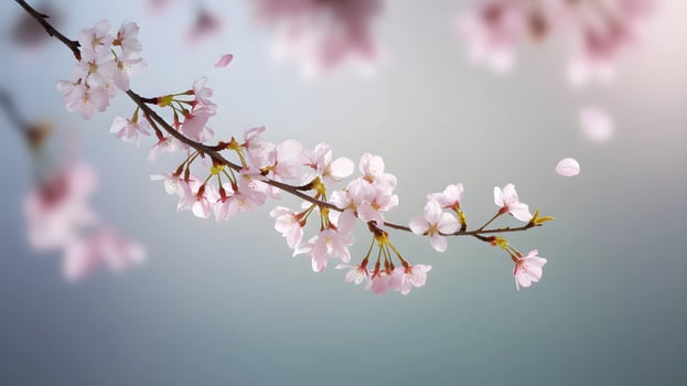 Delicate Cherry Blossoms in Springtime Elegance photo