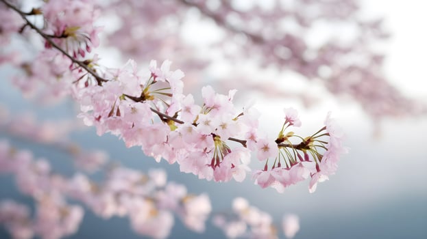 Delicate Cherry Blossoms in Springtime photo