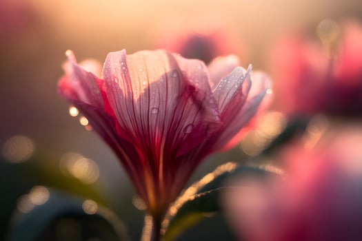 Delicate Sunrise Flower with Dew Drops photo