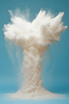 Flour explosion resembling a mushroom cloud photo