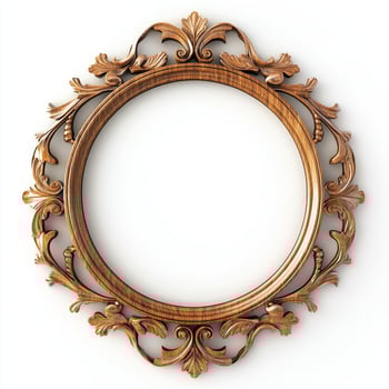 Ornate wooden picture frame with intricate leaf designs, empty for displaying artwork or photos