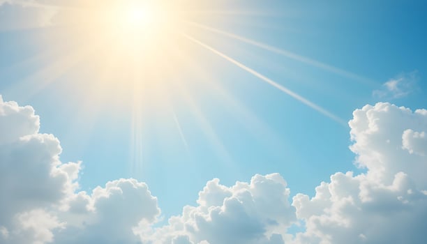 clear blue sky with sun bright background photo