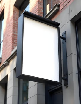 Blank billboard on the side of a building photo
