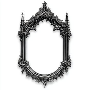 Ornate gothic-style picture frame with intricate details and a blank interior for artwork photo