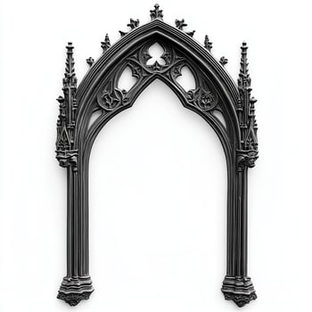 A decorative gothic arch frame with intricate detailing, suitable for artwork display photo