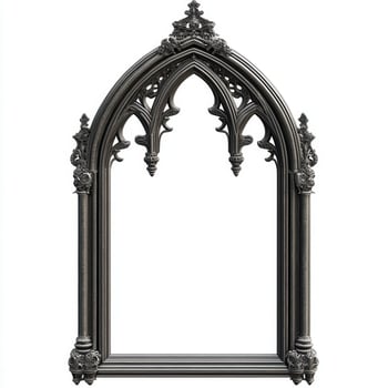 A gothic-style archway frame, ornate and detailed, designed for artistic displays or decor photo