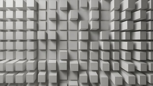 3d rendering of a wall made of cubes photo