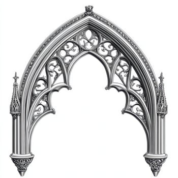 Ornate Gothic arch design featuring intricate patterns and pointed structures photo