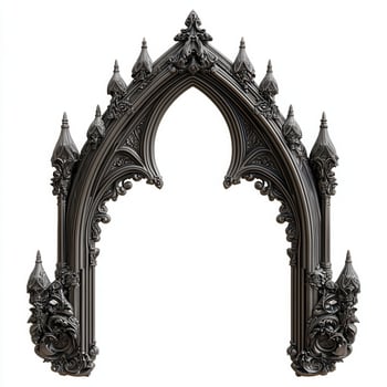 Ornate gothic archway design with intricate detailing and pointed structure photo
