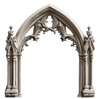 A decorative Gothic archway with intricate carvings and pointed design photo