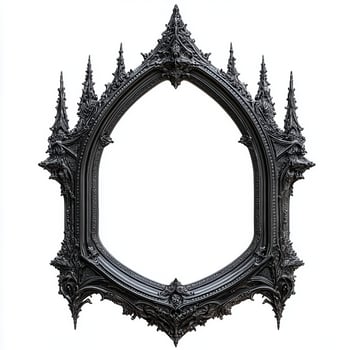 Ornate black frame with gothic design, suitable for displaying art or photographs photo