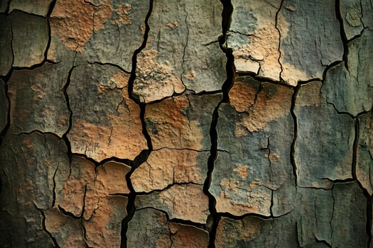 Close Up of a Cracked Tree Bark Showing Deep Natural Textures photo