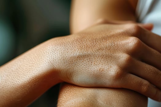 Close-up of a Person's Skin with Goosebumps photo