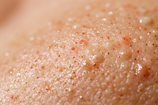 Close-up of Skin with Red and White Bumps photo