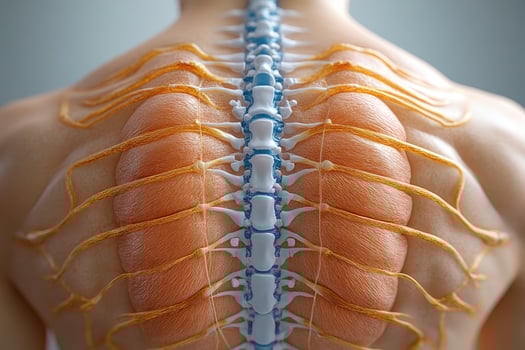 Detailed Anatomy of the Human Spine and Nerves photo
