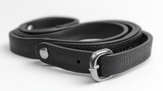 Black Leather Strap with Silver Buckle photo