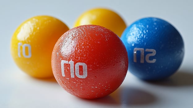 Colorful Numbered Balls with White Background photo