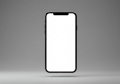 Modern Smartphone Mockup. Blank Screen, Gray Background photo