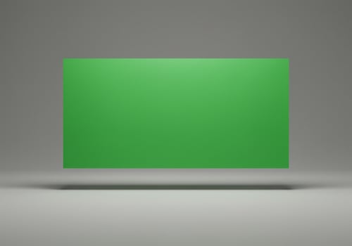 Abstract Green Rectangular Plane on a Grey Background photo