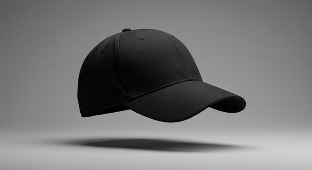 Black Baseball Cap Mockup. A Stylish and Versatile Headwear Design photo