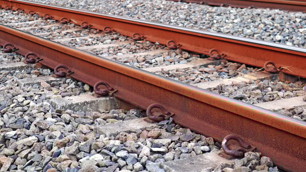 close selective focus photo railway track