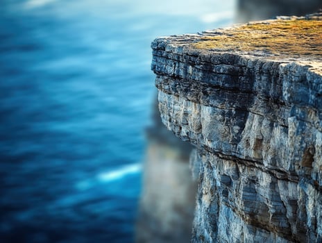 Rocky coastline at sunrise photo