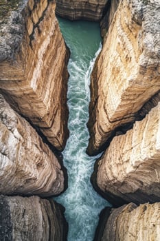 Rocky coastal cliffs with water photo