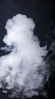 White smoke isolated on black background studio photo
