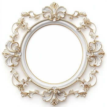 Ornate decorative picture frame with intricate designs and a blank center for artwork. photo