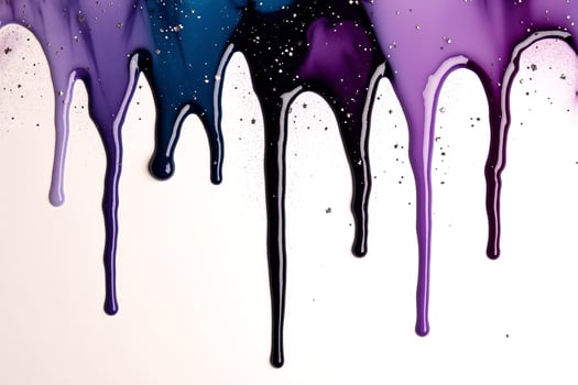 A purple and blue paint dripping on a white background photo