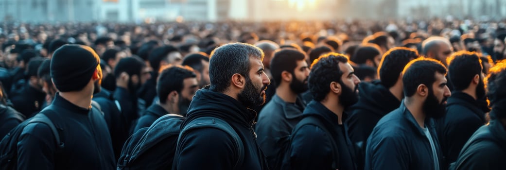 Unity and remembrance during Iranian Ashura rituals highlights the significance of sacrifice in a powerful communal gathering photo