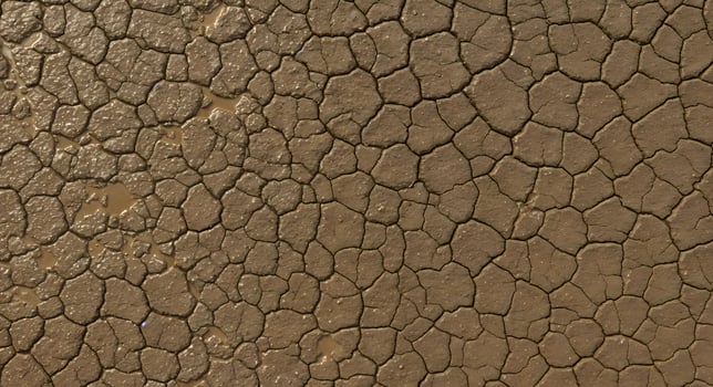 Close-up of cracked, dry, and weathered brown earth texture photo