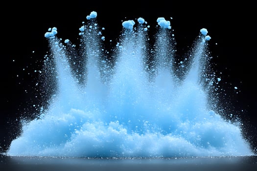 Dynamic Explosion of Blue Powder on Black Background - Abstract Concept for Creative Design photo