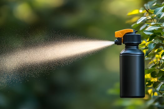Garden Watering Spray Bottle on Sunny Day for Nature and Gardening Projects photo