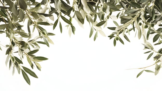 Elegant Olive Branch Canopy Overlay with Gentle Lighting and Transparent Qualities photo