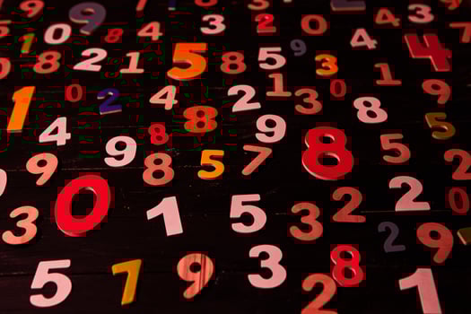 colored different random texture of numbers photo