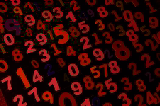 red numbers texture photo