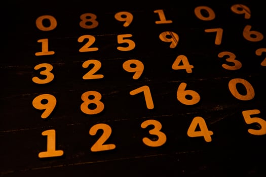 texture with numbers on black backgound photo