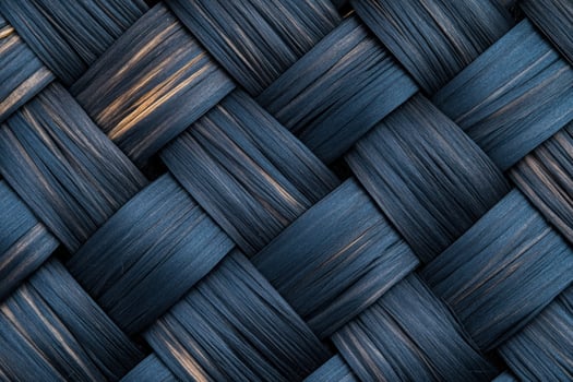 Intertwined threads form a unique abstract tapestry background with dark silhouettes photo