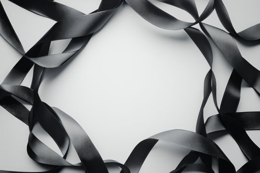Black Ribbons Arranged In An Abstract Frame Design photo