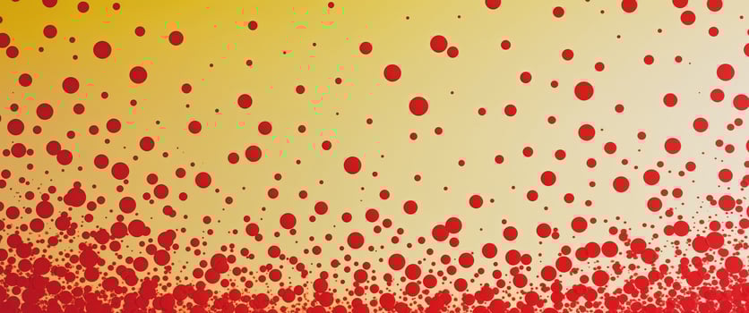 A red and yellow background with many dots photo