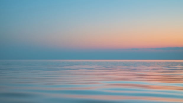 Harmonic blend of colors reflecting on serene waters at dusk photo