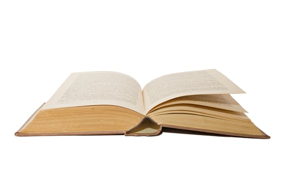Old book over white 2 photo