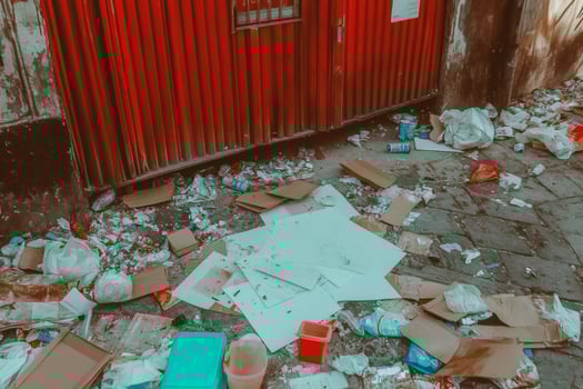 Urban waste disposal reveals hidden stories. photo