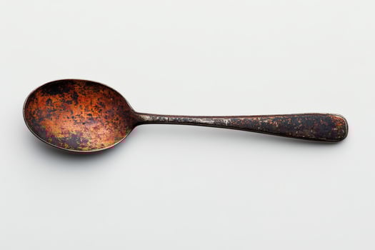 Unique vintage spoon with a rustic charm displayed. photo