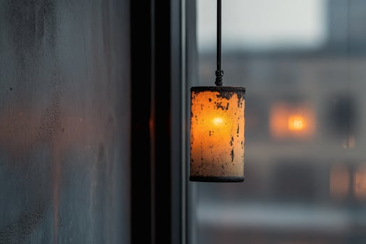 Illuminating warmth in a cozy urban corner. photo